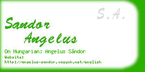 sandor angelus business card